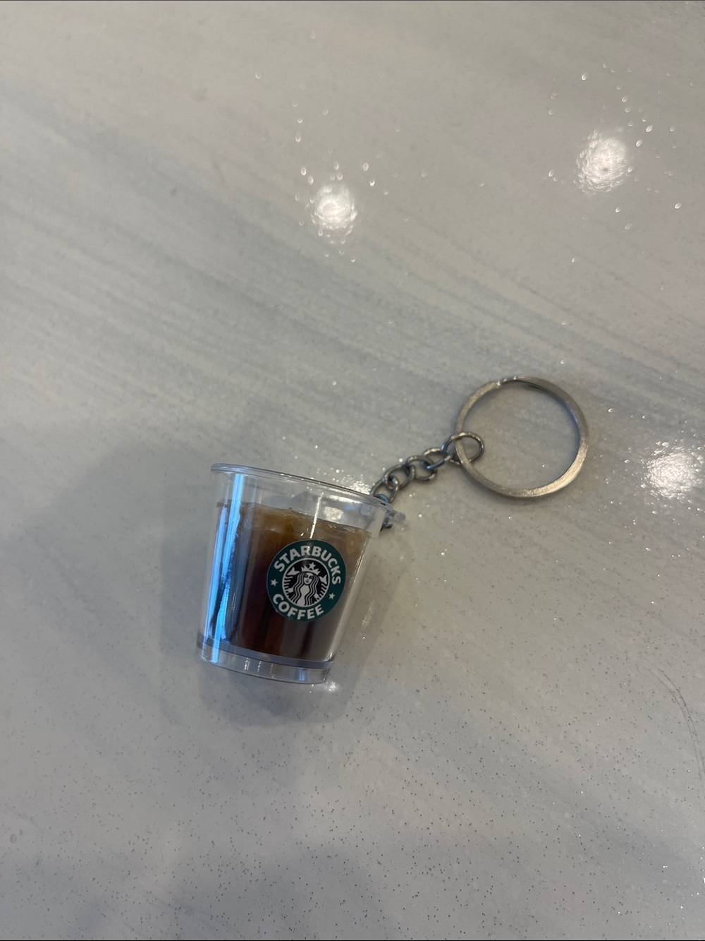 NIB Starbucks Clear Mini Cup Keychain with Green Logo